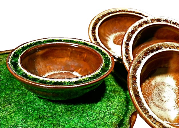 glass fused pottery bowls