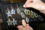 Handmade Glass Earrings on Upcycled Display